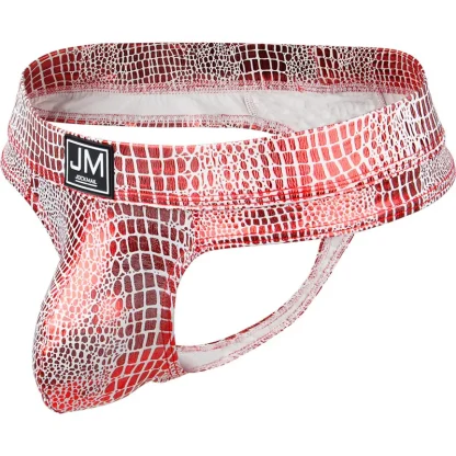 Cracked Pattern Metallic Thongs