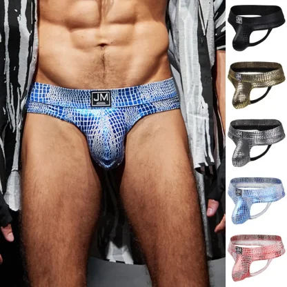 Cracked Pattern Metallic Thongs - Image 6