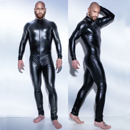 Black Men's Wetlook Catsuit