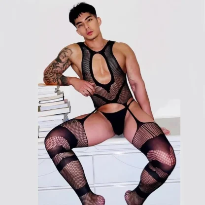 Sexy Fishnet Suspender Bodystocking - Image 3