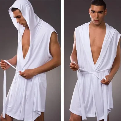 Hooded Open Front Soft Robe - Image 6
