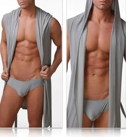 Hooded Open Front Soft Robe - Image 2