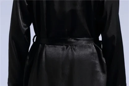Waist Tie V-neck Shiny Robes - Image 5