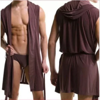 Hooded Open Front Soft Robe - Image 4