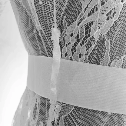 See-through Lace Short Robe - Image 7