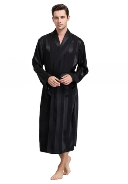 Long Sleeve Striped Comfy Robe