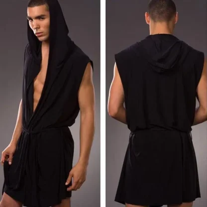Hooded Open Front Soft Robe - Image 5