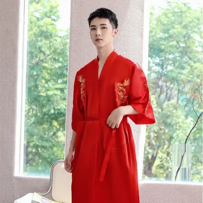 Dragon Pattern Half Sleeve Robes - Image 4