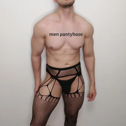 Men's Black Suspender Pantyhose - Image 3