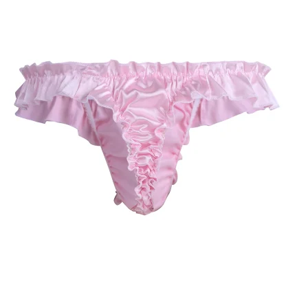 Ruffle Edges Shiny Thong - Image 3