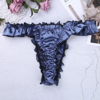 Ruffle Edges Shiny Thong - Image 9