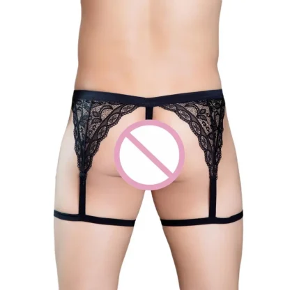 Lace Suspender Thigh Belt Thong - Image 6