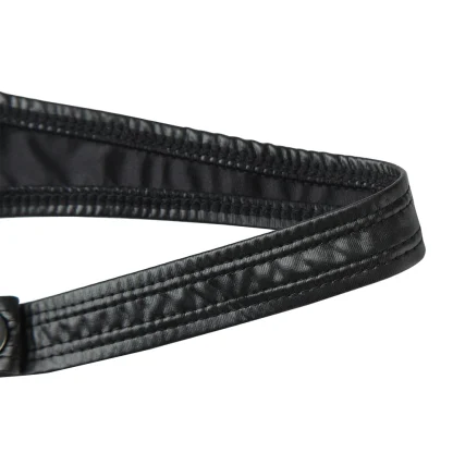 Snap Button Sleek Black Thong - Image 4