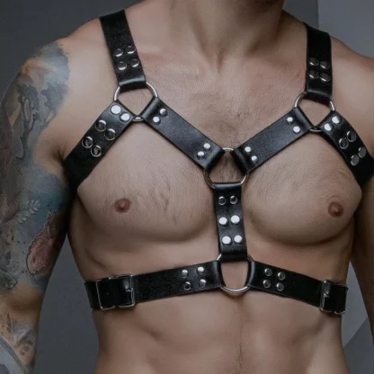 Men's Black Chest Harness - Image 2