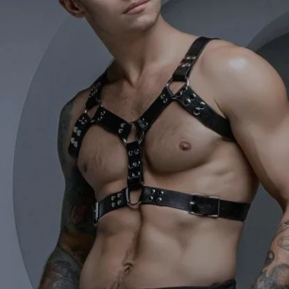 Men's Black Chest Harness - Image 3