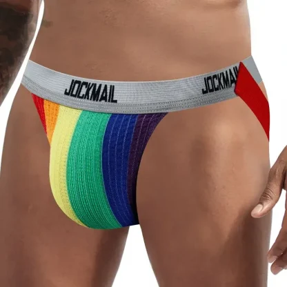 Colorful Striped Elastic Jockstrap
