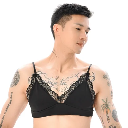 V-neck Lace Trim Sexy Bra - Image 9
