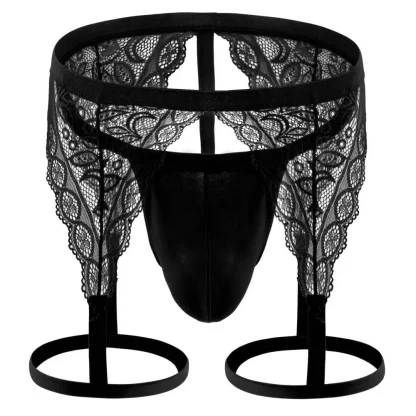 Lace Suspender Thigh Belt Thong - Image 8