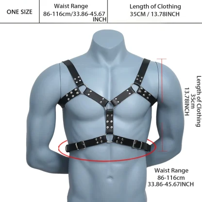 Men's Black Chest Harness - Image 7