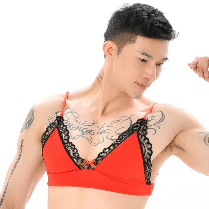 V-neck Lace Trim Sexy Bra - Image 4