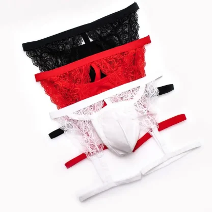 Lace Suspender Thigh Belt Thong - Image 11