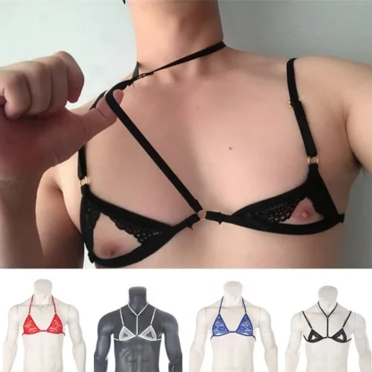 See-through Lace Halter Bra - Image 2