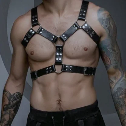 Men's Black Chest Harness