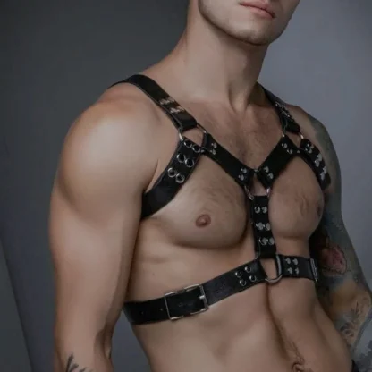 Men's Black Chest Harness - Image 4