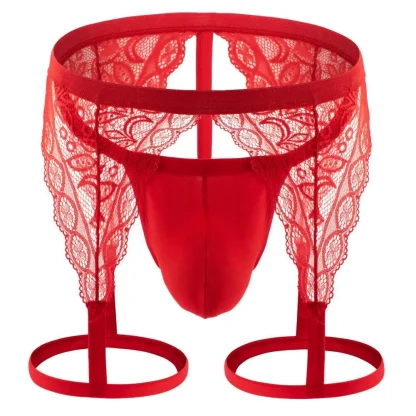 Lace Suspender Thigh Belt Thong - Image 9