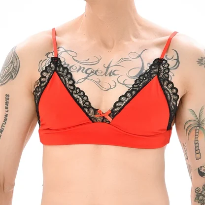 V-neck Lace Trim Sexy Bra - Image 2