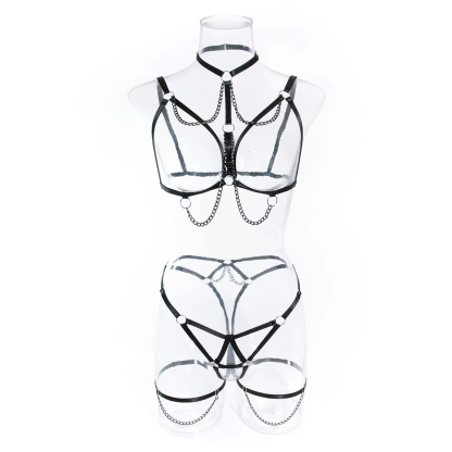 Seductive Strappy Chain Lingerie - Image 4