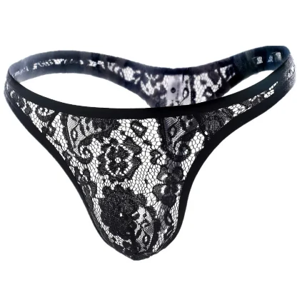Floral Sheer Lace Sexy Thong - Image 3