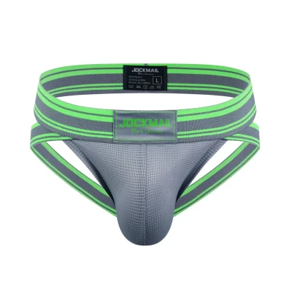 Two Tone Striped Sexy Jockstrap - Image 13