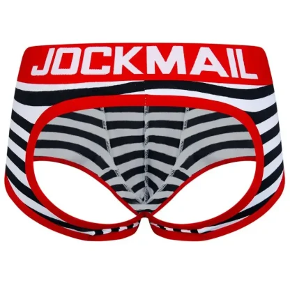 Backless Men's Striped Jockstrap - Image 11
