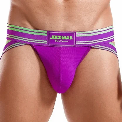 Two Tone Striped Sexy Jockstrap - Image 5